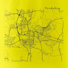 Mapy měst černobílé Pardubice