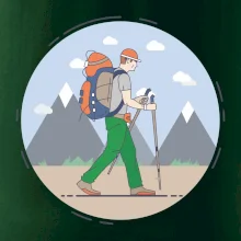 Barevný párový motiv na hory