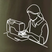 Švadlena a šicí stroj jedním tahem