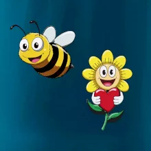 Parové triko - Včela a květina