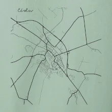 Černobílá mapa Čáslav