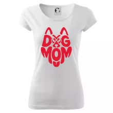 Dog mom nápis v hlavě