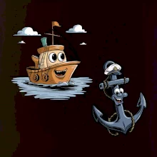 Parové triko - Loď a kotva