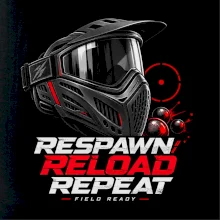 Paintballová maska respawn reload repeat