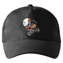 Kreslený vlk na motorce Kreslený vlk na motorce