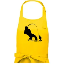 Rybář tahající rybu