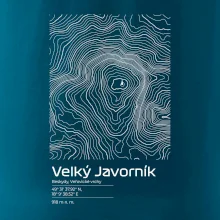 Velký Javorník - vrstevnice v obdélníku