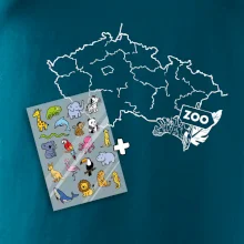 Tričko s mapou + ZOO nažehlovačky