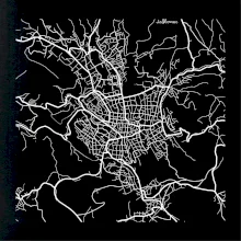 Mapy měst černobílé Jablonec nad Nisou