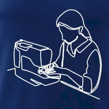 Švadlena a šicí stroj jedním tahem