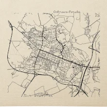 Mapy měst černobílé Ostrava Poruba