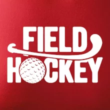 Field hockey míček a nápis