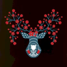 Folklor - jelen s červenými plody