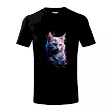 Bílá kočka a květiny