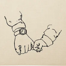 Táta a syn ruce obrys