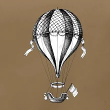 Horkovzdušný balón  kreslený