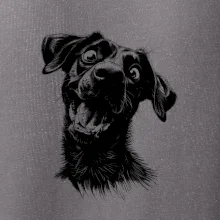 Černobílá karikatura Labrador tmavý