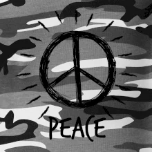 Peace symbol černobílý