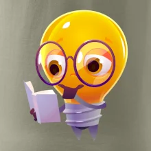 Žárovka přemýšlí nad knihou