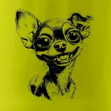 Černobílá karikatura čivava