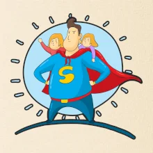 Táta superman - holka a holka