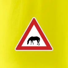 Dopravní značka - Pozor pasoucí se kůň