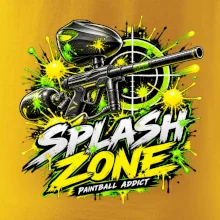 Neonový zásah splash zone paintball