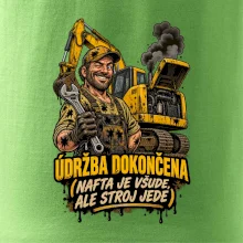 Údržba bagru dokončena nafta je všude