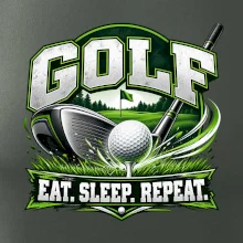 Golfová hůl s míčkem eat sleep repeat