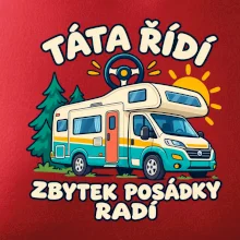 Táta řídí zbytek posádky radí rodinný karavan