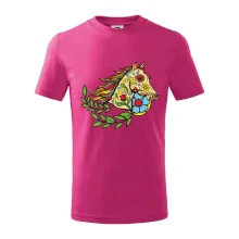 Kůň barevný s listy