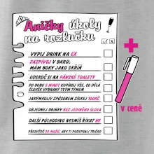 Triko na rozlučku s úkoly na zádech pro nevěstu