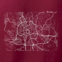 Černobílá mapa Brno