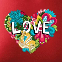 Love nápis květovaný