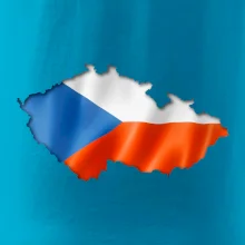 Česká vlajka v obrysu republiky