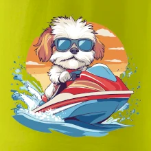 Bišonek na vodním skútru