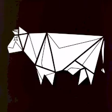 Origami kráva z boku