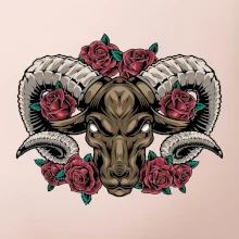 Hlava berana s růžemi