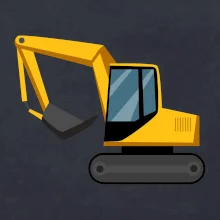 Bagr bez nápisu  z boku