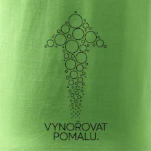 Vynořovat pomalu šipka vzhůru vytvořená z potápěčských bublinek
