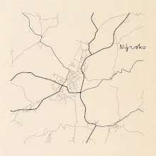 Černobílá mapa Nýrsko  340 22