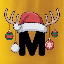 Vanoční rodinná trička - písmeno a čepice