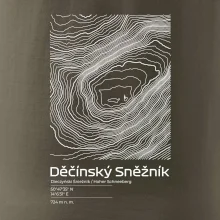 Děčínský Sněžník - vrstevnice v obdélníku