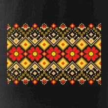 Ukrajinský vzor  - Červené květiny