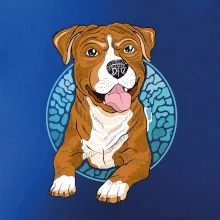 Americký staford kreslený v kolečku (Pecka design)