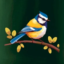 Sýkorka modřinka kreslená