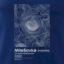 Milešovka - vrstevnice v obdélníku