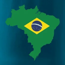 Brazílie vlajka v mapě