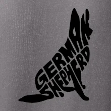 Německý ovčák sedící napis