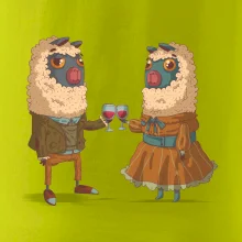 Alpaky s vínem pár